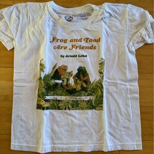 LIKE NEW! Out of Print White 'Frog and Toad Are Friends” Kids Cotton Tee Sz 8